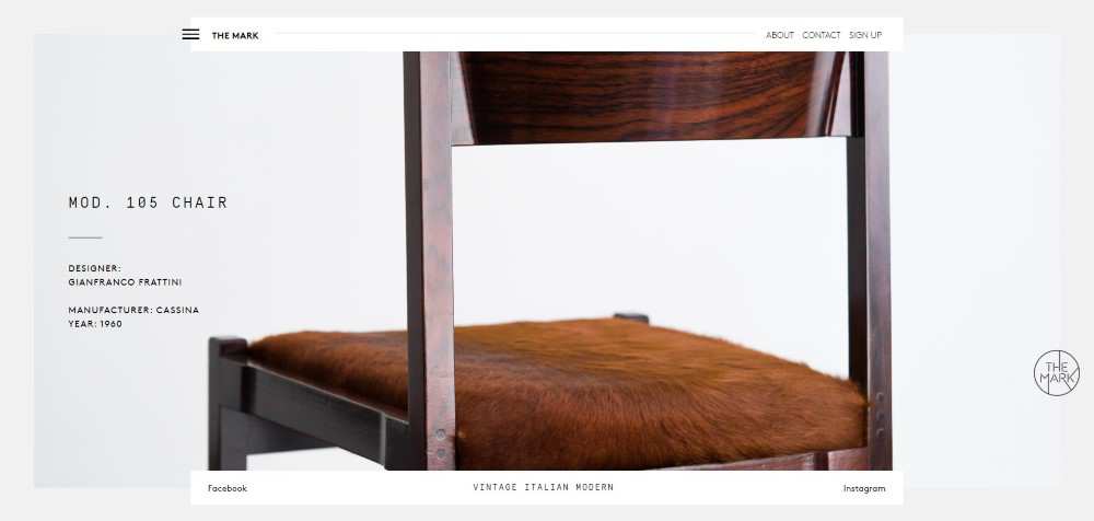The Mark ecommerce web design inspiration user interface shop