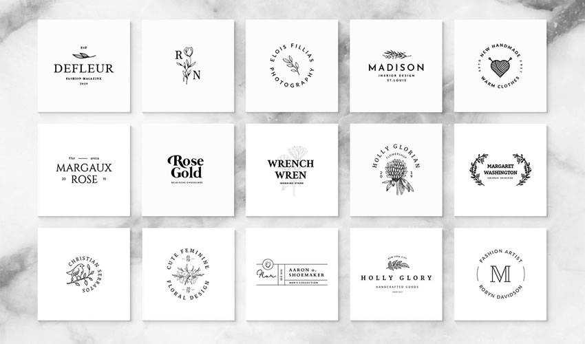 Camelia 15 minimal ai eps illustrator psd photoshop free logo template brand collection pack