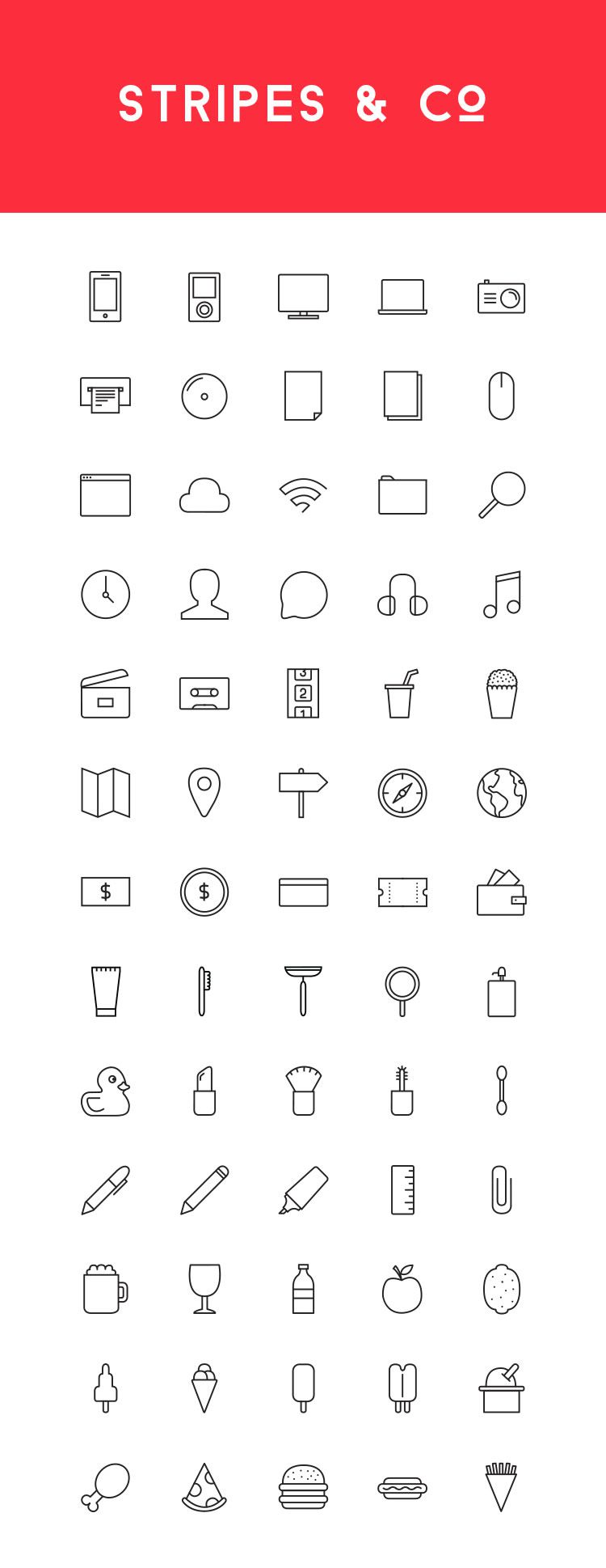 Stripes & Co line Line-Styled icon set Small Preview